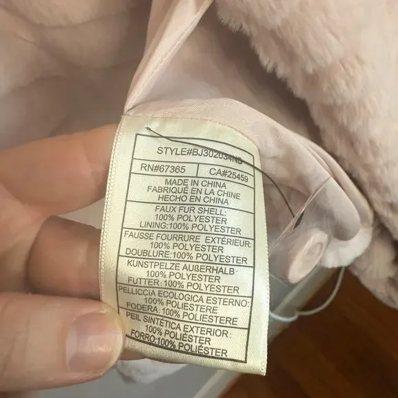 BB Dakota Faux‎ Fur Drape Jacket Pink Taupe Size XXL - Picture 7 of 7